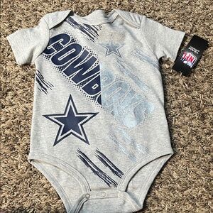 NFL Dallas Cowboys Gray & Navy Baby One-Piece Bodysuit